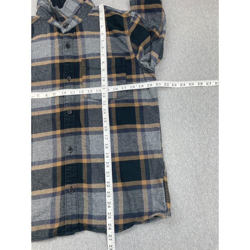 Hollister Shirt Mens Medium Plaid 100% Cotton Hooded‎ Button Up Long Sleeve - Picture 6 of 8